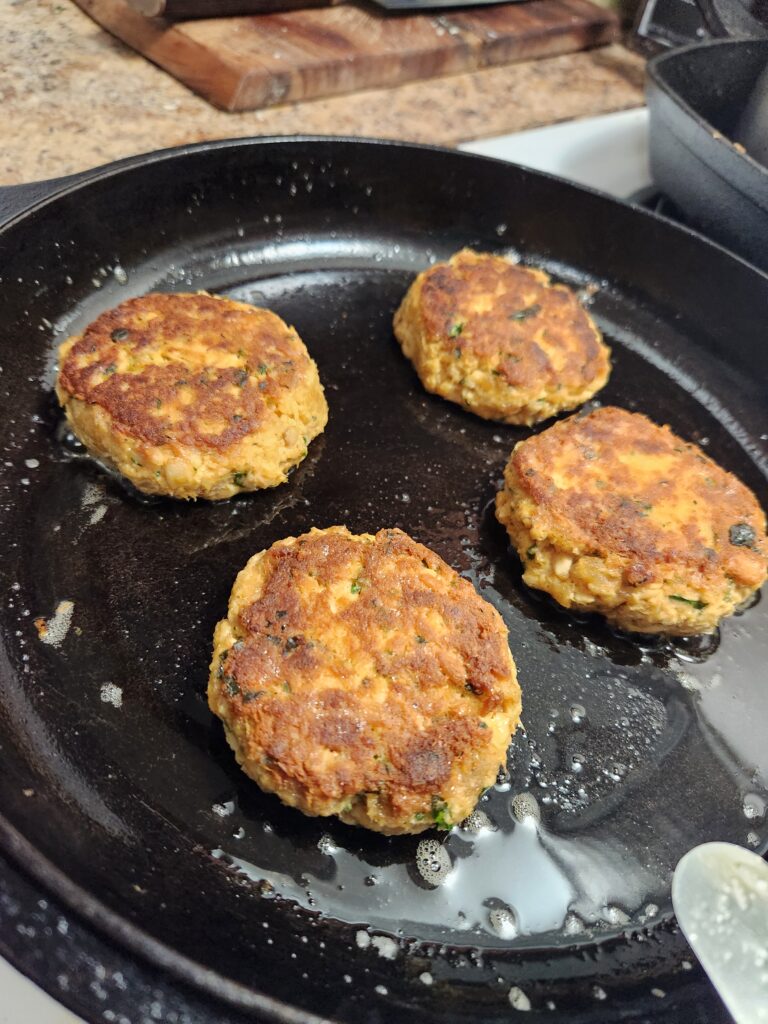 Sizzling salmon cakes